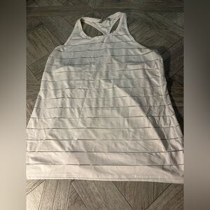 Athleta White Striped Tank Top